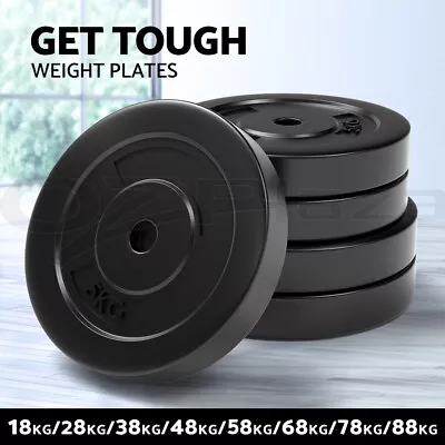 Everfit 10kg-80kg 20kg 40Kg Barbell Set Weight Plates • $27.95