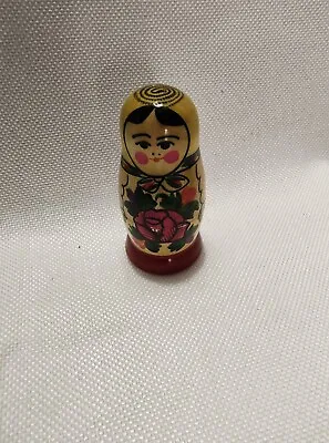 VTG LADY Russian Nesting Dolls Set Of 3 Made In Russia.  Hand Painted 1  To 3  • $9.99