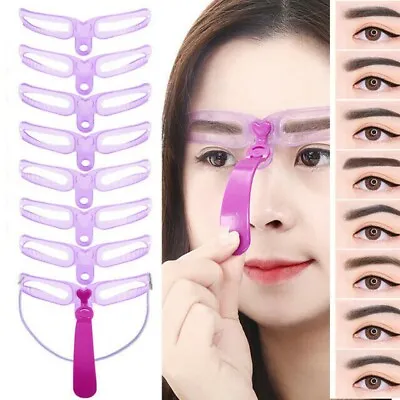 £3.38 • Buy 8Pcs Styles Eyebrow Shaping Stencils Grooming Shaper Reusable Template Makeup