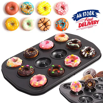 $18.99 • Buy 12 Cups Pan Mini Cute Dough Tray Maker Cake Baking Doughnut Donut Mould