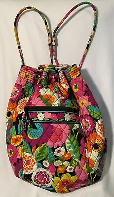 Vera Bradley Va Va Boom Drawstring Colorful Floral Backpack Retired Pattern • $19.99