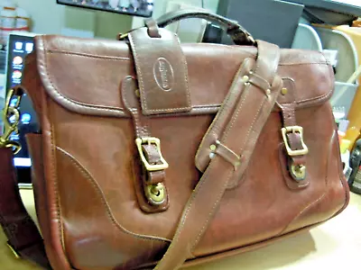 Vintage J W HULME Original Heavy  Leather  Briefcase / Made In USA  Large  #4 • $249