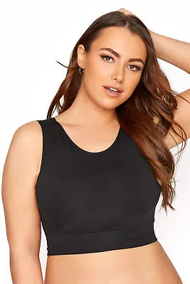 Yours Curve Women Plus Size Seamless Longline Padded Bralette Top • £17