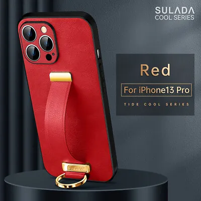 Luxury Shockproof Wrist Strap Holder Leather Case For IPhone 15 14 13 12 Pro Max • £9.11