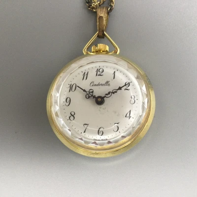 $35.99 • Buy Vintage Cinderella Pendant Necklace Watch Swiss Made Manual Wind Chain