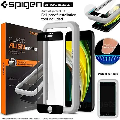 $22.99 • Buy For IPhone 8 7 SE 3 2022 2020 Screen Protector SPIGEN Full Cover AlignMaster