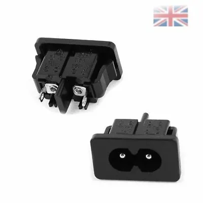 One Panel Mount IEC320 C8 Power Inlet Socket Adapter AC 250V 2.5A • £2.90