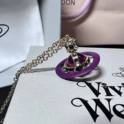 New～Vivienne Westwood 23F Nana Small Purple Orb Gold Tone With Purple Ring • $97