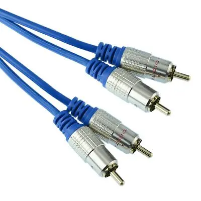 £6.95 • Buy Gold Twin 2 RCA Phono Male Plug To Plug Audio Cable Lead - 50cm To 10m
