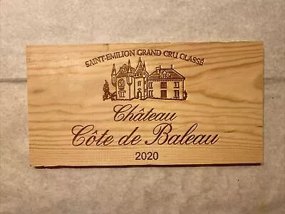 1 Rare Wine Wood Panel Château Côte De Baleau Vintage CRATE BOX SIDE 3/24 302 • $7.95