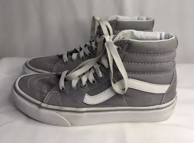 Vans SK8 HI Gray White Canvas High-Top Skateboard Sneakers Shoes Mens 4 Womens 8 • $20
