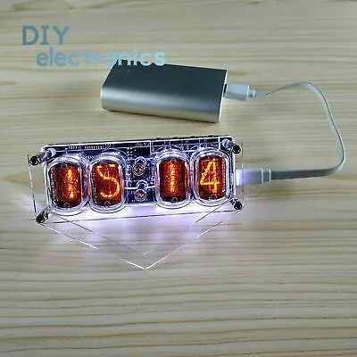 £36.26 • Buy 4-bit Glow Tube Clock Colorful DS3231 Nixie LED Backlight F/ IN-12A -12B US