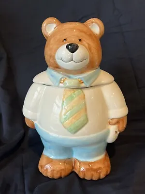 Vintage Father Teddy Bear W/Tie Cookie Jar • $15
