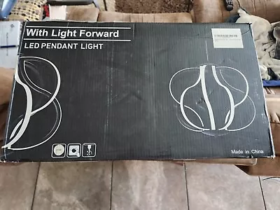 Modern LED Chandelier Chrome Hanging Pendant Light - Black  • $90