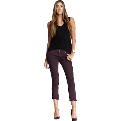 Anthropologie Mih Jeans Women's Sz 24 Paris Skinny Cropped Shadow 42 Wash Purple • $9.50