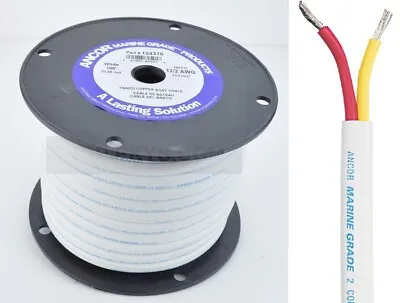 Ancor 100ft 12/2 AWG Marine Grade Flat Electrical Boat Wire Safety Duplex Cable • $73.02