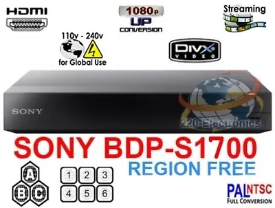 Sony Bdp-s1700 All Region Free Blu-ray Dvd Player - Zone A B C Dvd: 0-8 Usb • $145