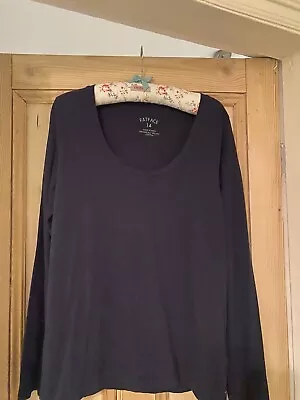 Fat Face Organic Blue T Shirt/ Top Size 14 Nwot • £12