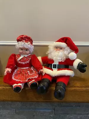 Vintage RENNOC Santa Claus Mrs Claus Rubber Face Doll Santa’s Best 15-18  Tall • $24.99