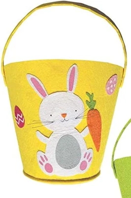 £8.49 • Buy PaulStore Chick And Rabbit Treat Easter Large Bucket Felt Treat Basket Handle
