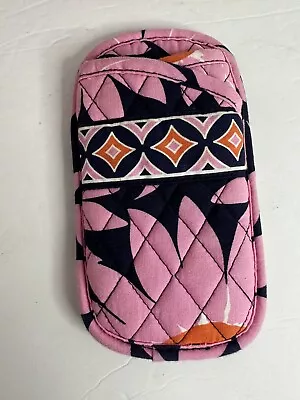 Vera Bradley Love Me Pink Glass Case EUC Pink Orange Blue • $14