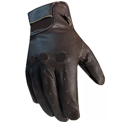 New Biker Police Leather Motorcycle Driving Riding Racing Gloves Real Natural • $15.99