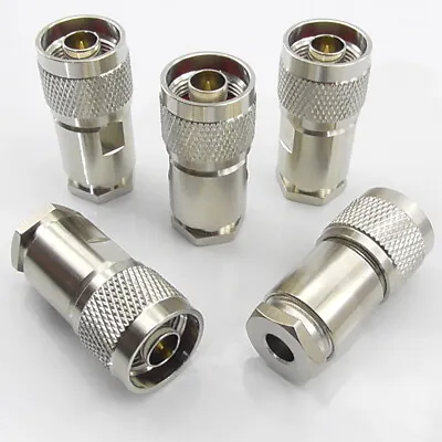 5pcs N Type Male Plug For RG8-X Mini-8 LMR240 Clamp Compression Sleeve • £16.99