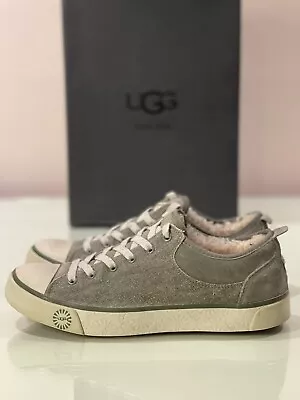 Wms UGG 7 EVERA Green Canvas Suede Sheepskin Casual Sneaker Shoes 1000452 Sherpa • £22.16