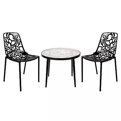 LeisureMod Devon 3-Piece Aluminum Patio Dining Set With Table And 2 Chairs • $613.67