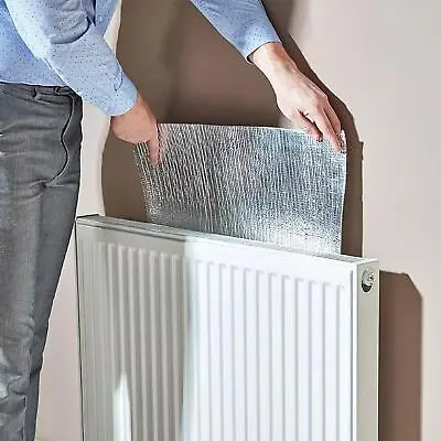 Radiator Heat Reflector Back Foil 5/10M Long Heat Energy Saving Film Pad *1-UK • £5.60