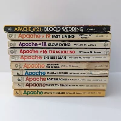 Apache By William M James Vintage Western Cowboy Paperback Novels Lot Of 10 • $31.75