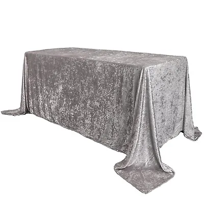 90 X 132 Inch Rectangular Velvet Tablecloth Silky Tablecloths For Events • $44.99