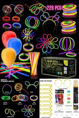 $16.06 • Buy IGlow Glow Sticks Bulk Party Pack Multicolor Non Toxic 228 Pieces Light Stick Se
