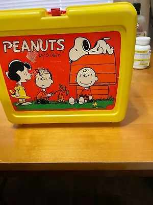 Peanuts Plastic Thermos Brand Lunch Box Without Thermos 1965 Vintage Snoopy • $20