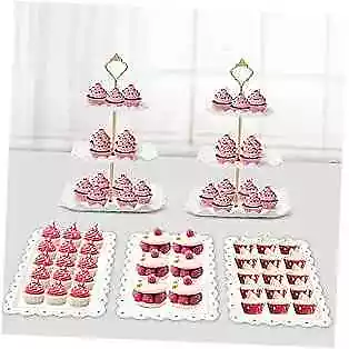  5 Pcs Dessert Table Display Set - 2 X Cupcake Stand Holder/Cup Wave Square • $30.35