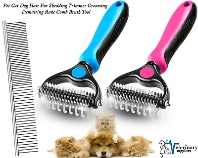 Professional Pet Dog Cat Comb Brush Dematting Undercoat Grooming Comb Rake Tool • £7.99