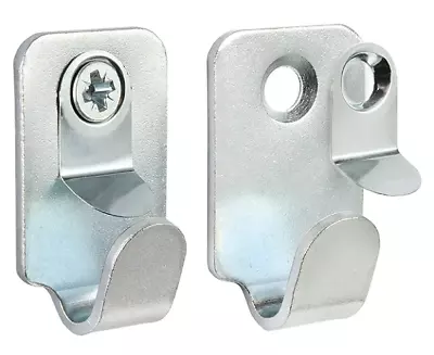 2 X Heavy Duty Steel Safety Picture Frame Mirror Canvas Hooks & Screws & Plugs • £4.39