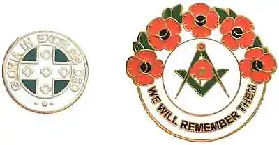 Masonic Royal Order Of Scotland Badge And Masonic We Will Remember Enamel Badge • £9.99