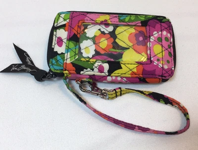 $13 • Buy Vera Bradley WRISTLET ID Va Va Bloom Wallet Zip Cardholder