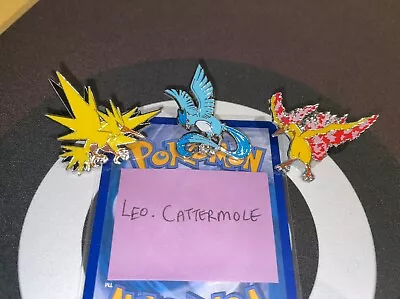 £12 • Buy Official Pokemon Enamel Pin Badges Legendary Birds Zapdos, Articuno, Moltres 