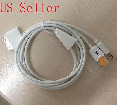 30pin Dock To 3.5mm Car AUX Audio USB Charger Cable For IPhone 3G 3GS 4 4S IPod • $7.98