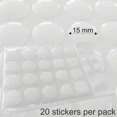 15 Mm 5/8  Clear Transparent Round Epoxy Domes Gel Resin Stickers Craft Adhesive • $2.10