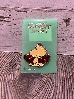 Vintage Peanuts Woodstock With Hearts Valentine's Day Snoopy Jewelry Pin Brooch • $20