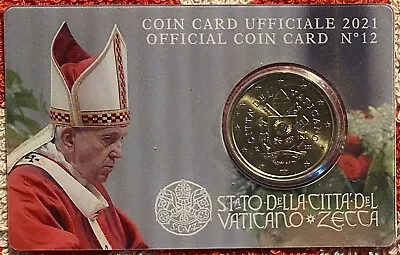 Vatican - 50 Euro Cents 2021 COIN CARD - BU • $8