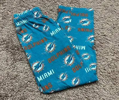 Zubaz NFL Miami Dolphins Logo Patch Women Size XS Drawstring Pajama Lounge Pants • $21.99