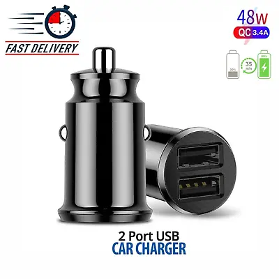 Fast Car Charger 2 USB Port For Iphone Samsung Cigarette Lighter Socket Adapter • £3.35