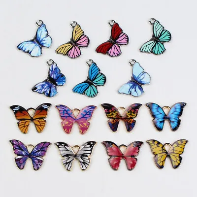 45pcs Mixed Alloy Enamel Butterfly Pendants Animal Charms For Craft DIY Jewelry • $14.99