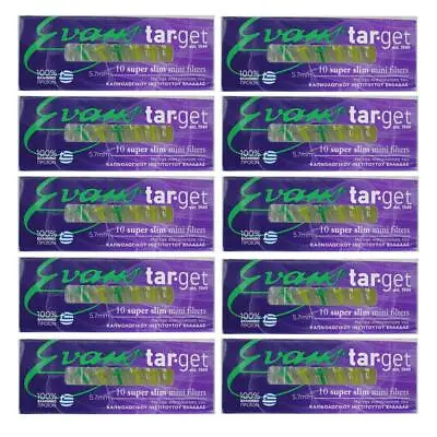 Tar-Get 10-Packs X Mini Filters SUPER Slim For Slim Cigarettes & Roll Ups Dispos • $22.01