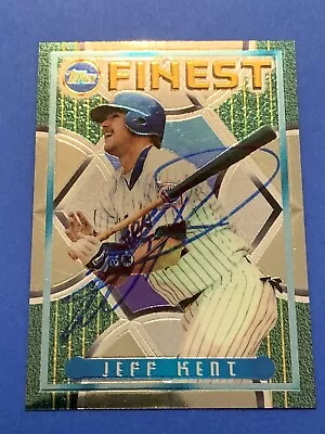 JEFF KENT (2000 NL MVP) Signed 1995 Topps Finest #121 METS-GIANTS Autograph Auto • $19.99