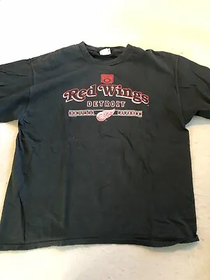 Vintage Detroit Red Wings Shirt Men's Men's Extra Large NHL Hockey Black Tee • $17.19